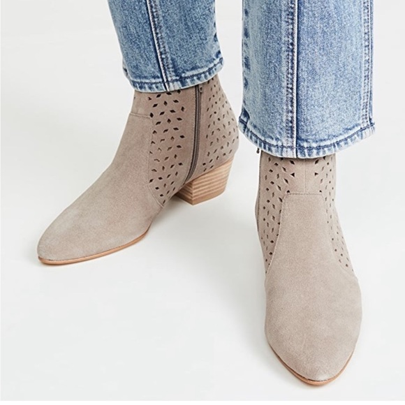 Soludos Shoes - Soludos Lola taupe suede Perforated Ankle Booties 8.5